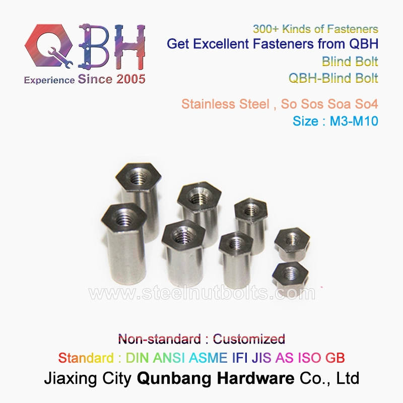 Qbh Customized Stainless Steel Thru-Hole Unthreaded Self Clinching Standoffs Blind Bolt Contact Rivet